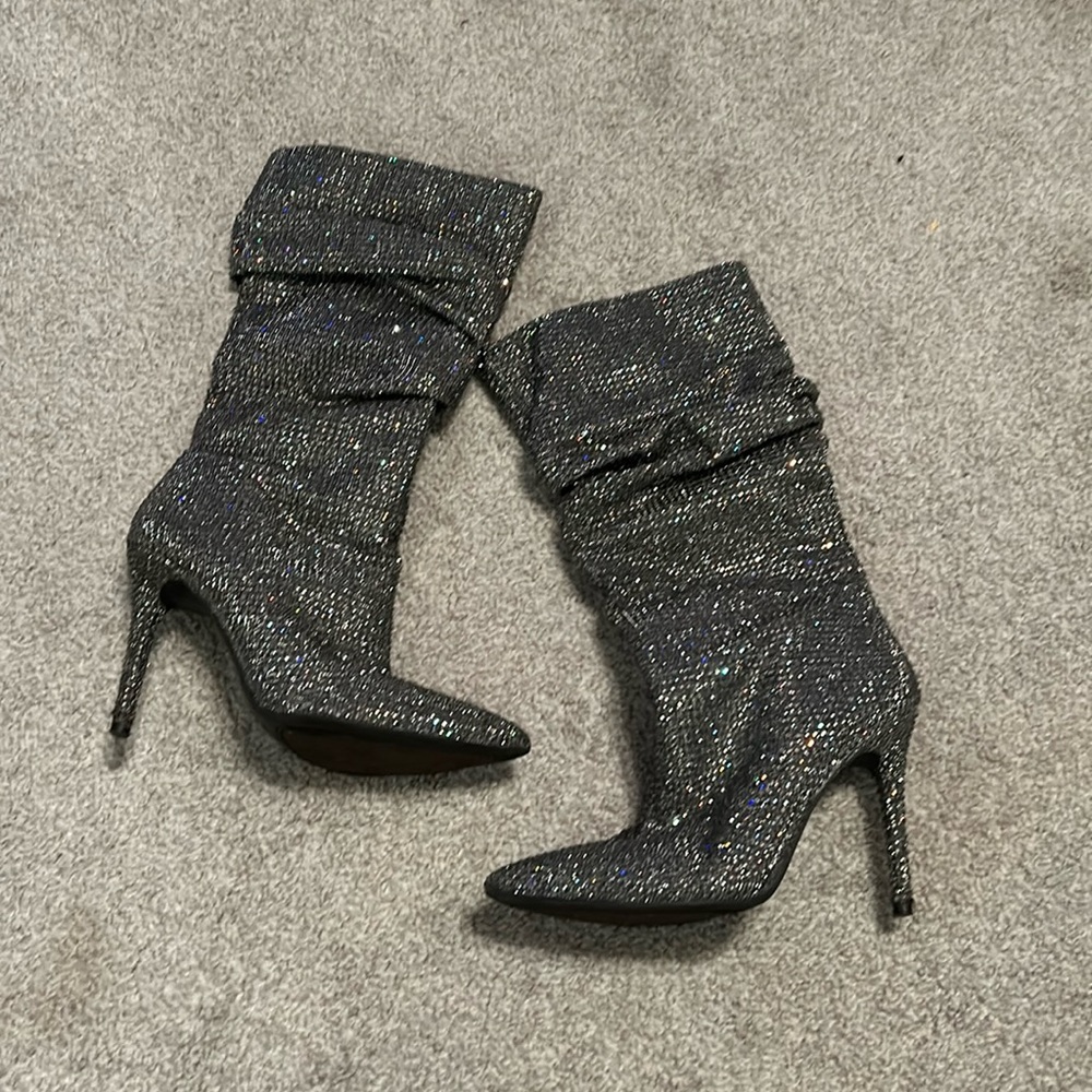 JESSICA SIMPSON Layzer Rhinestone Slouch Boots size 8‎